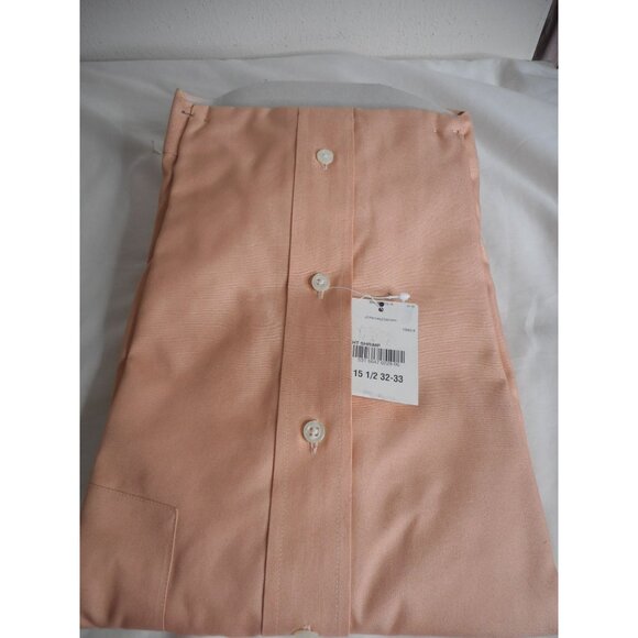 NWT NIB Vintage Mens Dress Shirt 15.5 32/33 long sleeve lite Orange Stafford - Picture 3 of 4